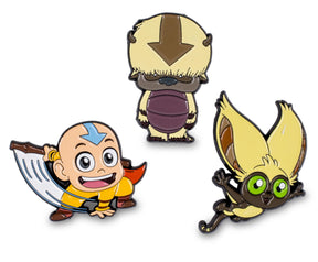 Avatar: The Last Airbender Exclusive 3-Pin Set | Chibi Aang, Momo, Appa