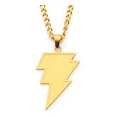 DC Black Adam Lightning Bolt Stainless Steel Pendant Necklace