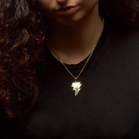 DC Black Adam Lightning Bolt Stainless Steel Pendant Necklace