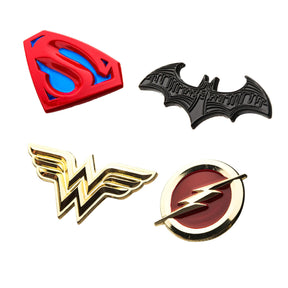 DC Justice League Logos Enamel Collector Pins | Set of 4