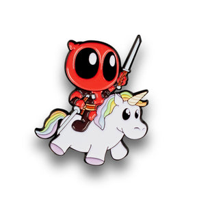 Marvel Deadpool Riding a Unicorn Enamel Pin | Comic Con Exclusive Limited Edition