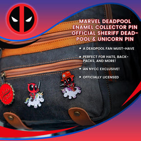 Marvel Deadpool Enamel Collector Pin | Official Sheriff Deadpool & Unicorn Pin