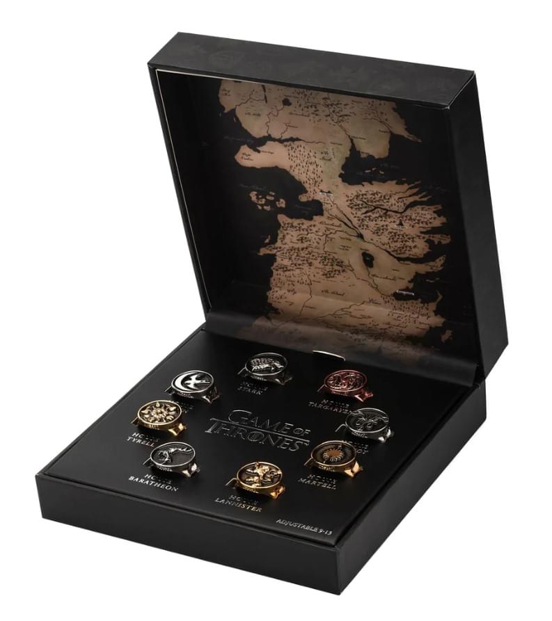 Game of Thrones House Sigil Ring Set | 8 Adjustable Rings