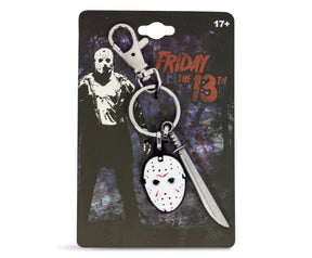 Friday The 13th Mask & Machete Sword Heavy Duty Metal Car & Backpack Keychain