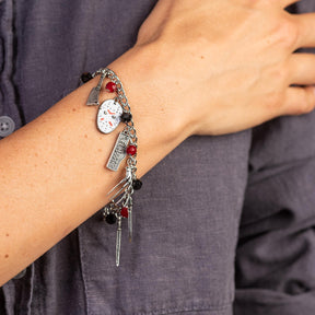 Freddy vs. Jason 15mm Enamel Charm Silver Finish Chain Bracelet Novelty Jewelry