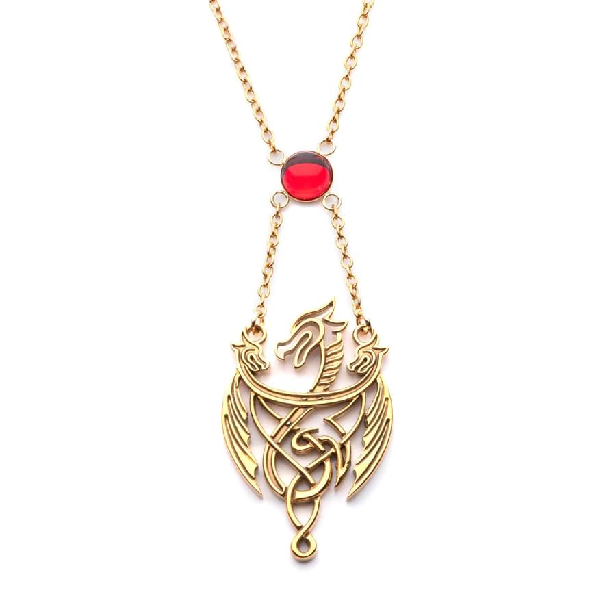Game of Thrones House of the Dragon 3 Dragon Pendant With Gem Necklace