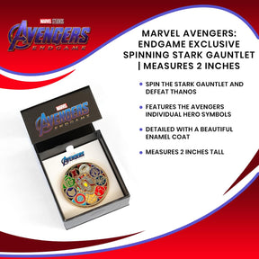 Marvel Avengers: Endgame Exclusive Spinning Stark Gauntlet | Measures 2 Inches