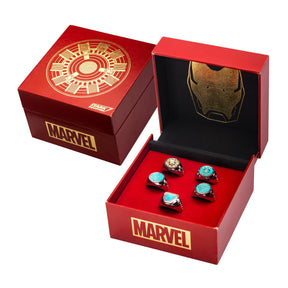 Marvel Iron Man Arc Reactor Adjustable 5 Ring Box Set