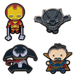 Marvel Kawaii Superheroes Enamel Collector Pins | Set of 4