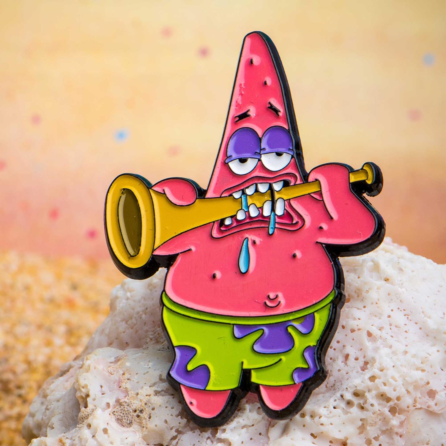 Nickelodeon SpongeBob Enamel Pin | Patrick Eating a Trumpet