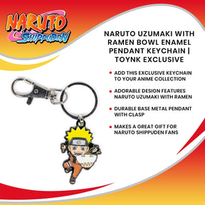 Naruto Uzumaki With Ramen Bowl Enamel Pendant Keychain | Toynk Exclusive