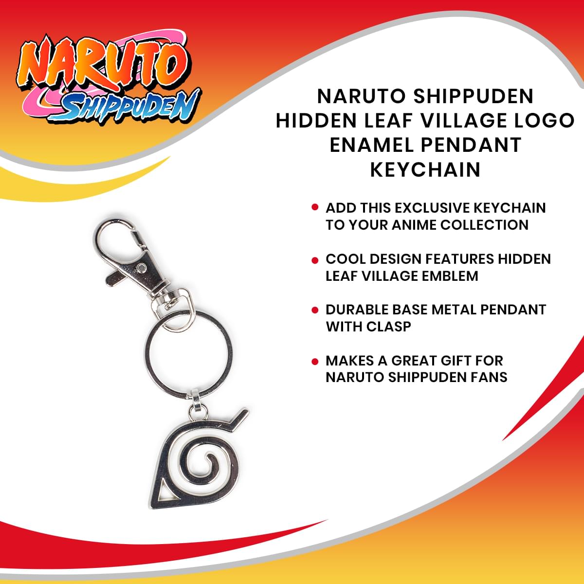 Naruto Shippuden Hidden Leaf Village Logo Enamel Pendant Keychain