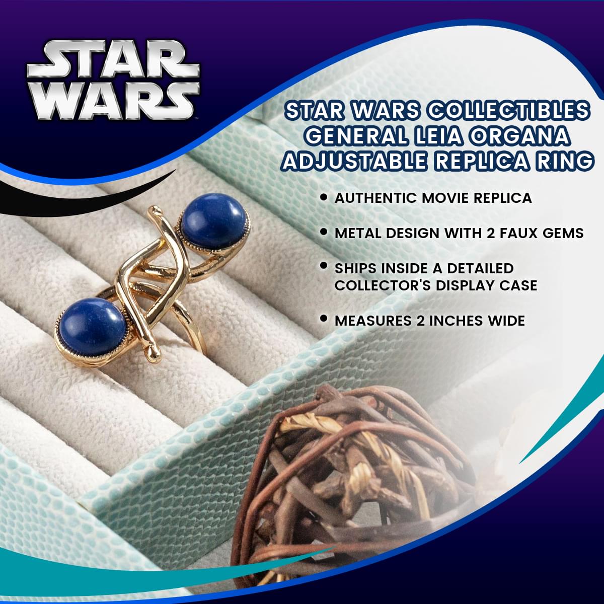 Star Wars Collectibles| General Leia Organa Adjustable Replica Ring