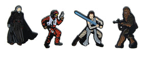 Star Wars: The Last Jedi Enamel Collector Pin 4-Pack: Poe, Rey, Chewbacca, Luke