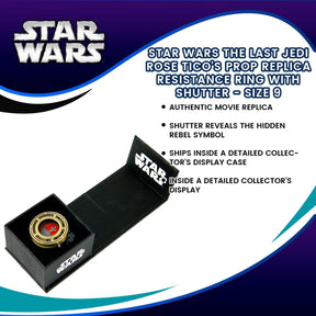 Star Wars The Last Jedi Rose Tico's Prop Replica Resistance Ring with Shutter