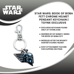 Star Wars: Book of Boba Fett Chrome Helmet Pendant Keychain | Toynk Exclusive