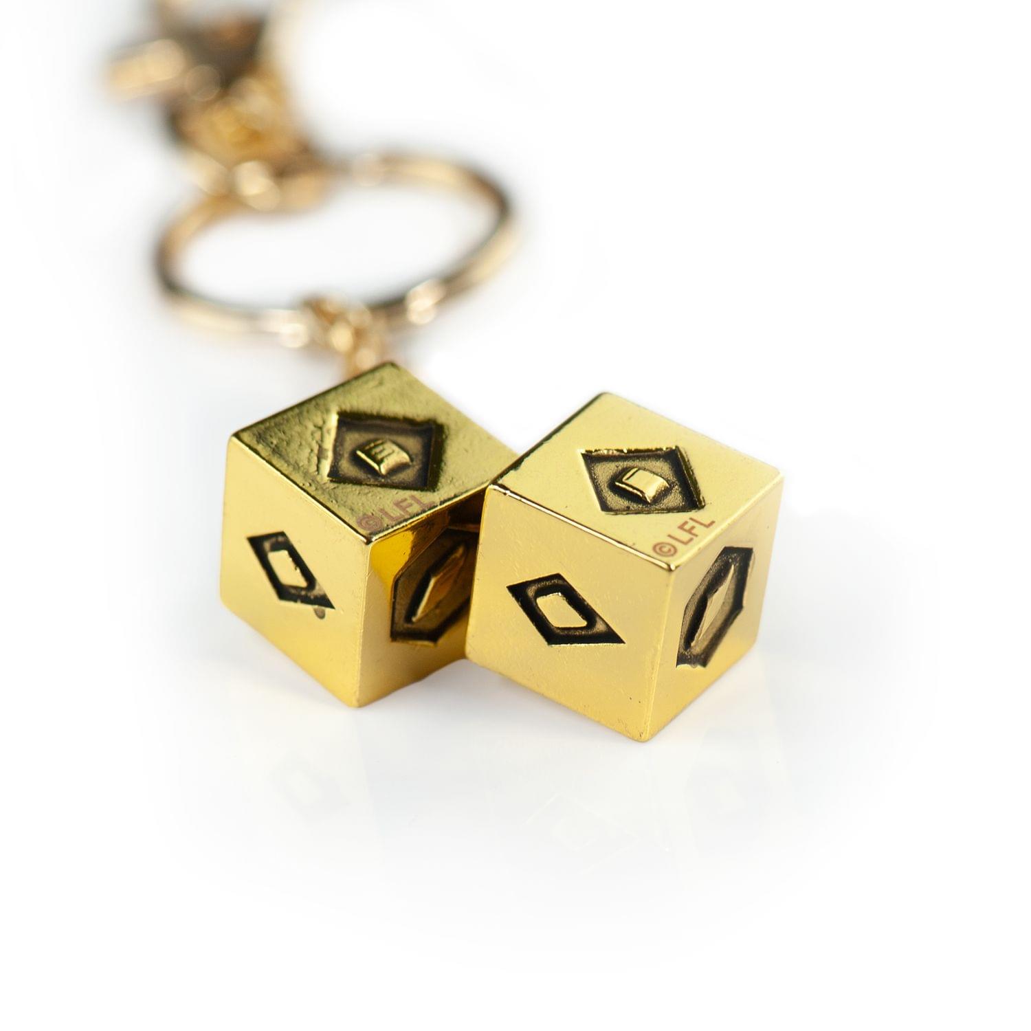 Golden dice key ring