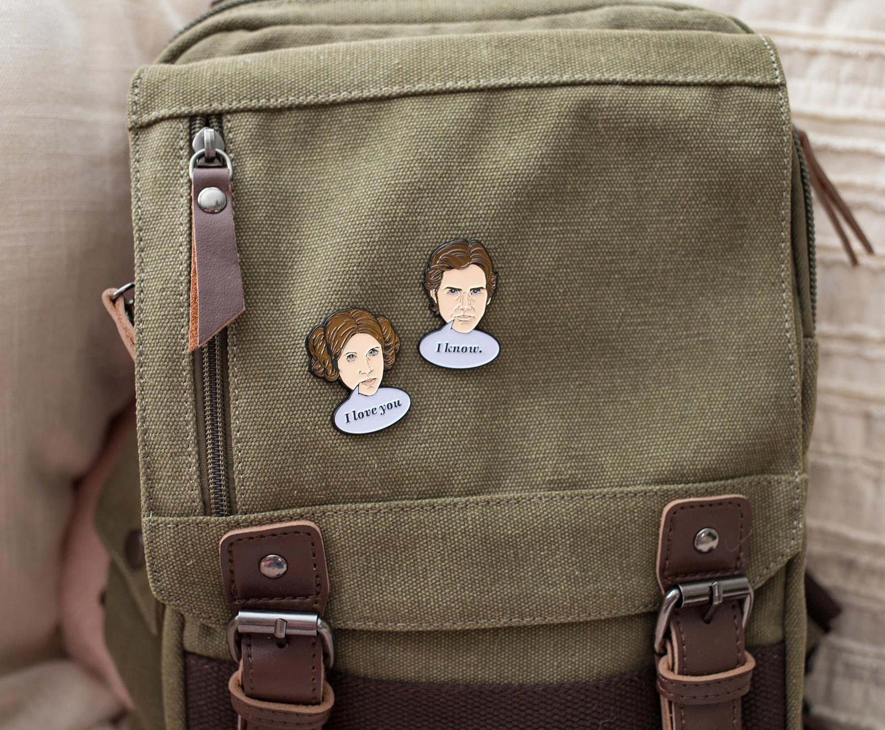 Star Wars Han Solo & Princess Leia Collector Pins | I Love You, I Know Pin Set