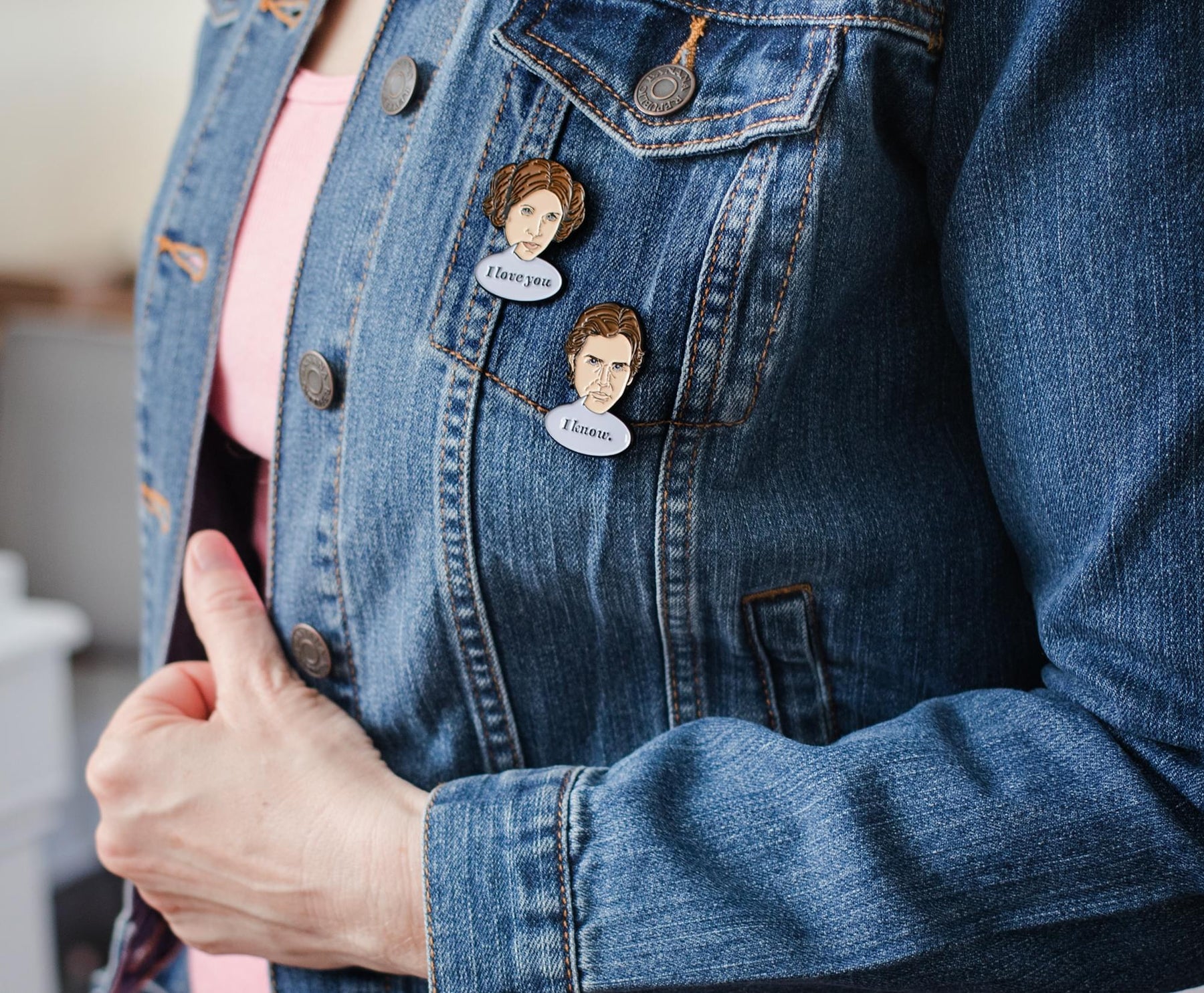 Star Wars Han Solo & Princess Leia Collector Pins | I Love You, I Know Pin Set