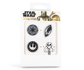 Star Wars: The Mandalorian Symbols 4-Piece Enamel Pin Set | Base Metal Pins