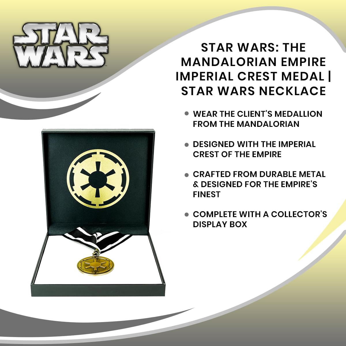 Star Wars: The Mandalorian Empire Imperial Crest Medal | Star Wars Necklace