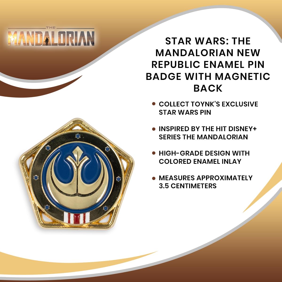 Star Wars: The Mandalorian New Republic Enamel Pin Badge With Magnetic Back