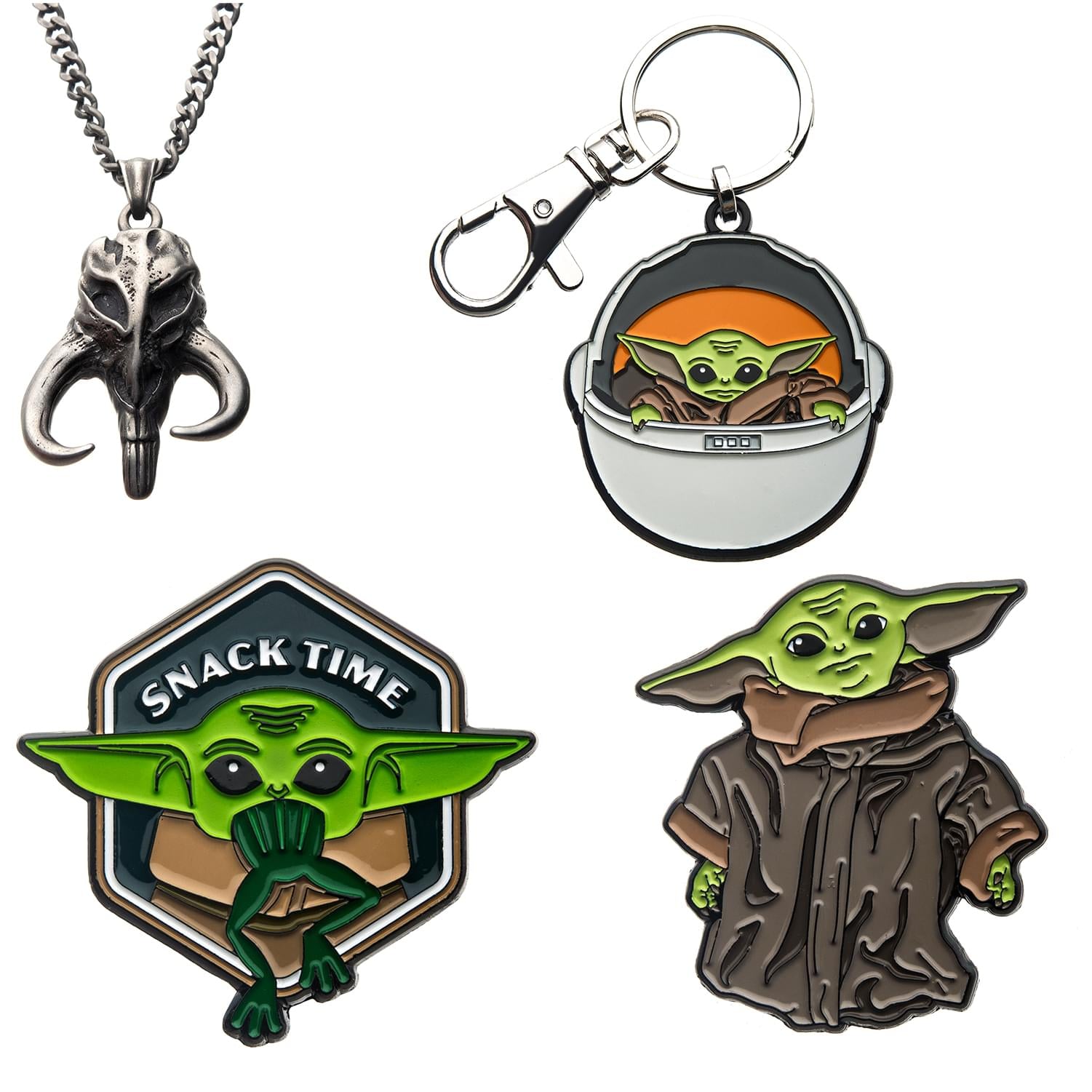 Star Wars: Mandalorian The Child "Baby Yoda" Bundle | Keychain, Necklace, Pins