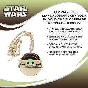 Star Wars: The Mandalorian The Child "Baby Yoda" In Carriage Gold Chain Necklace