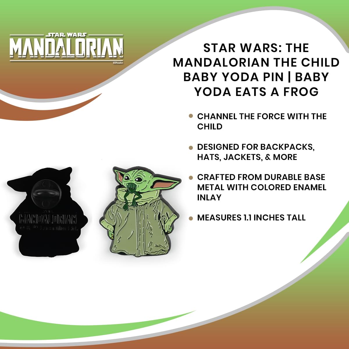 Star Wars: The Mandalorian The Child Baby Yoda Pin | Baby Yoda Eats A Frog