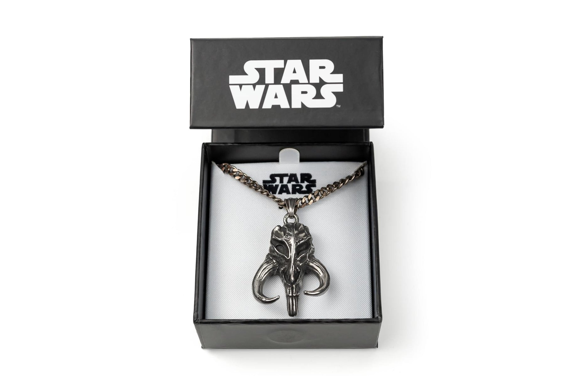 Star Wars Mandalorian Mythosaur Skull Pendant Necklace | 22-Inch Long Chain