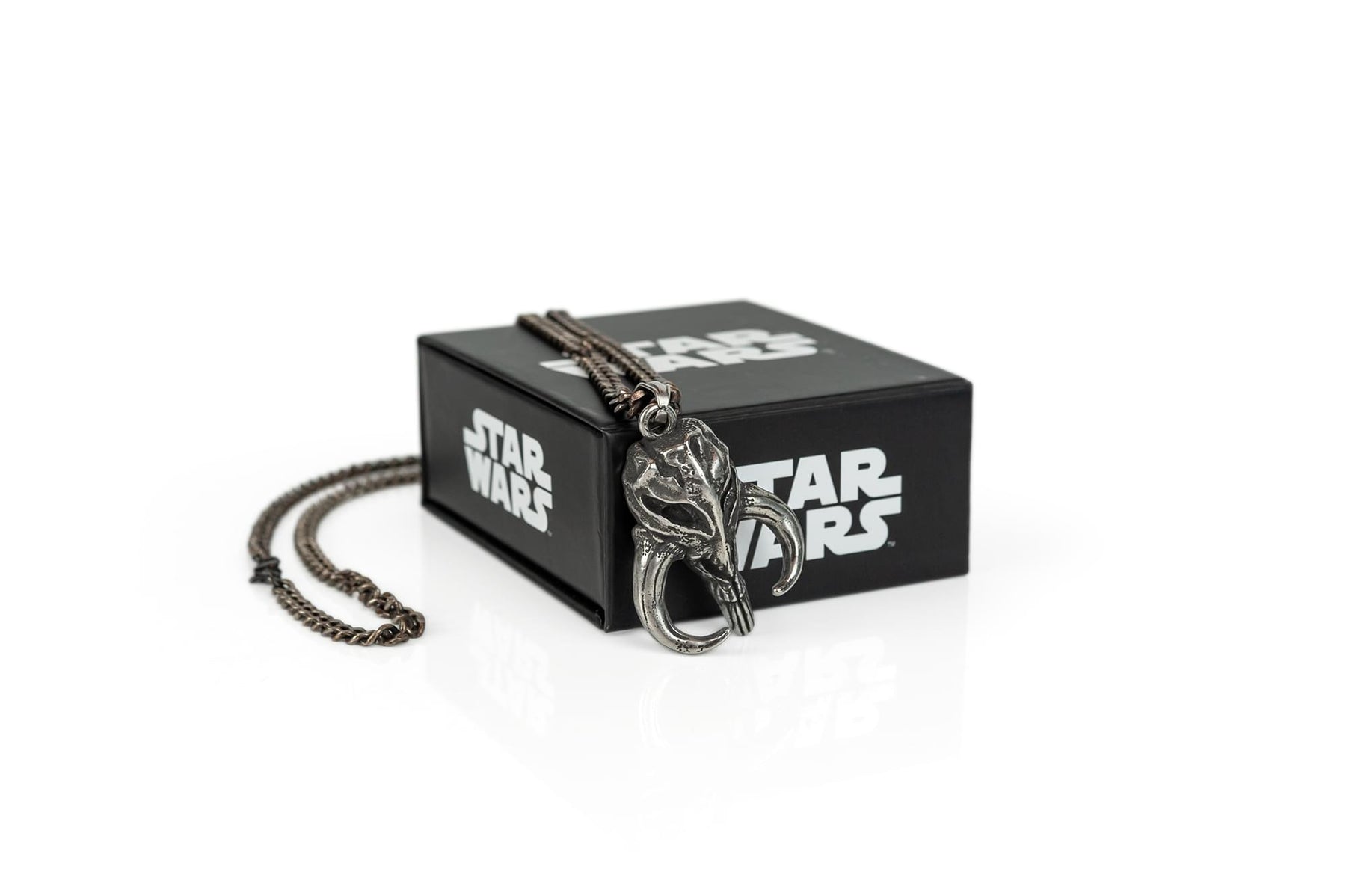 Star Wars Mandalorian Mythosaur Skull Pendant Necklace | 22-Inch Long Chain