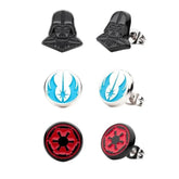 Star Wars 3 Pack Earring Set, Lola - Droid, Inquisitor logo and Obi Wan Com Device.