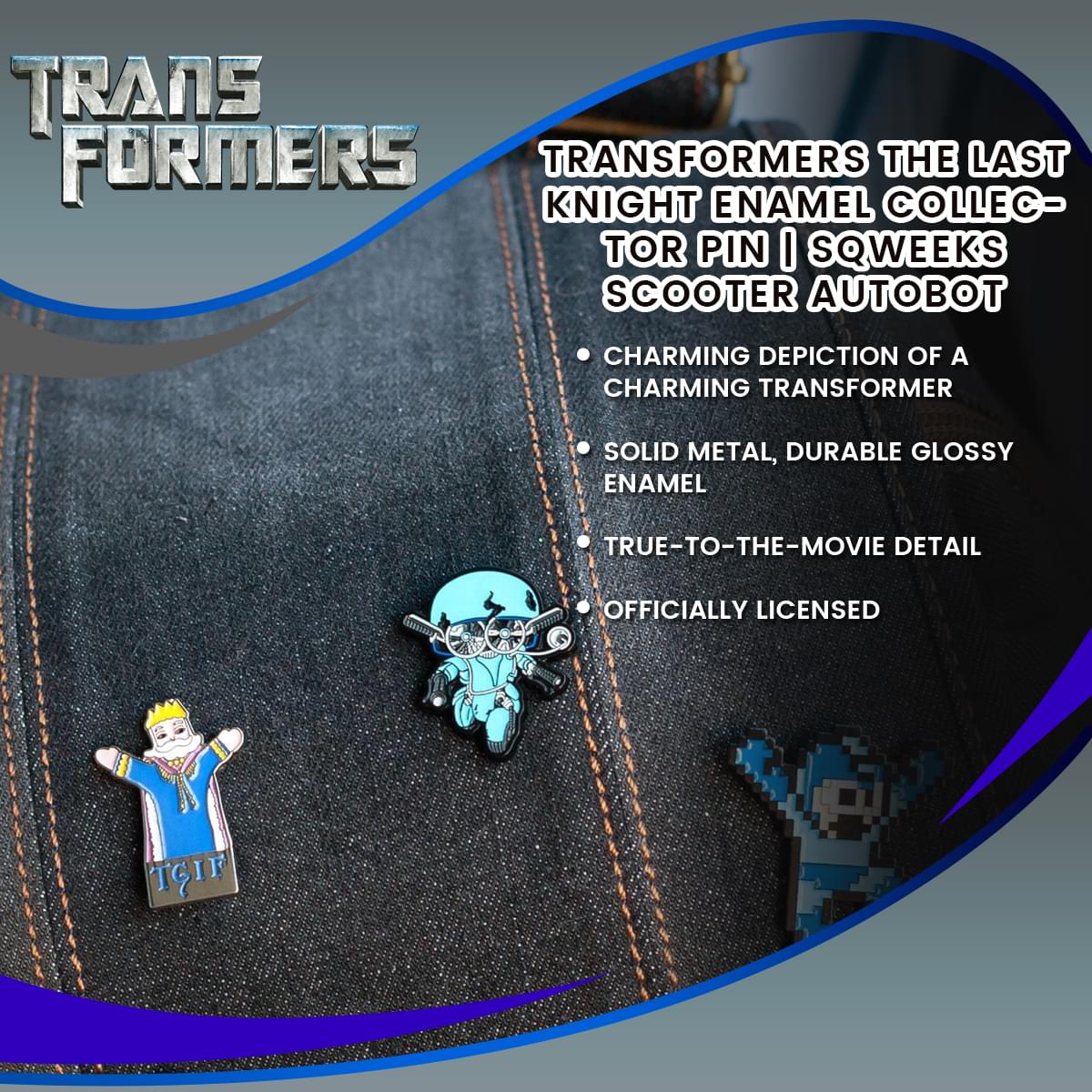 Transformers The Last Knight Enamel Collector Pin | Sqweeks Scooter Autobot