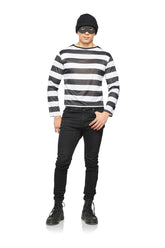 Robber Shirt & Mask Adult Costume Kit