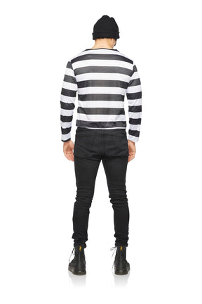 Robber Shirt & Mask Adult Costume Kit
