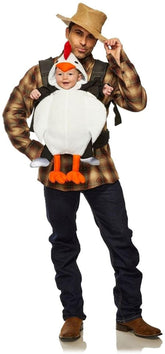 Chicken & Farmer Adult & Infant Carrier Costume | One Size