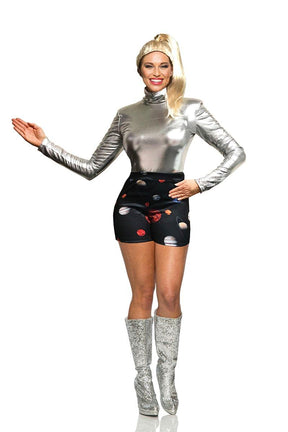 SNL Space Shorts Costume Complete with Wig and Top | Women's