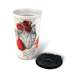 Penny Dreadful Mugs | Penny Dreadful White Ceramic Blood Strain Travel Mug