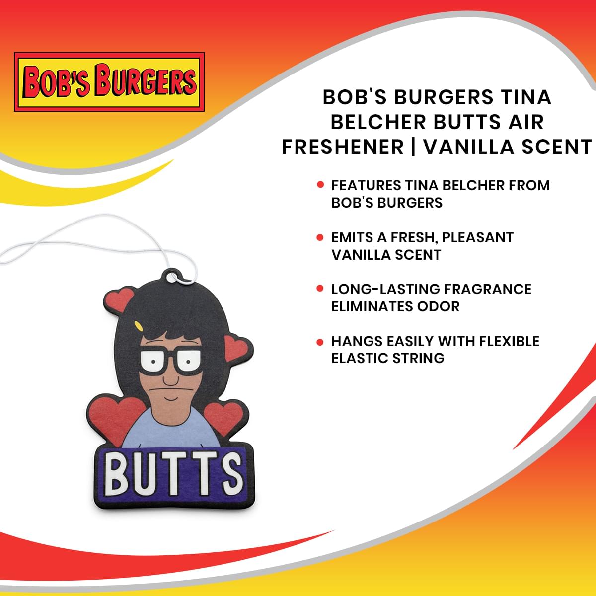 Bobs Burgers Butts Air Freshener, Vanilla Scent