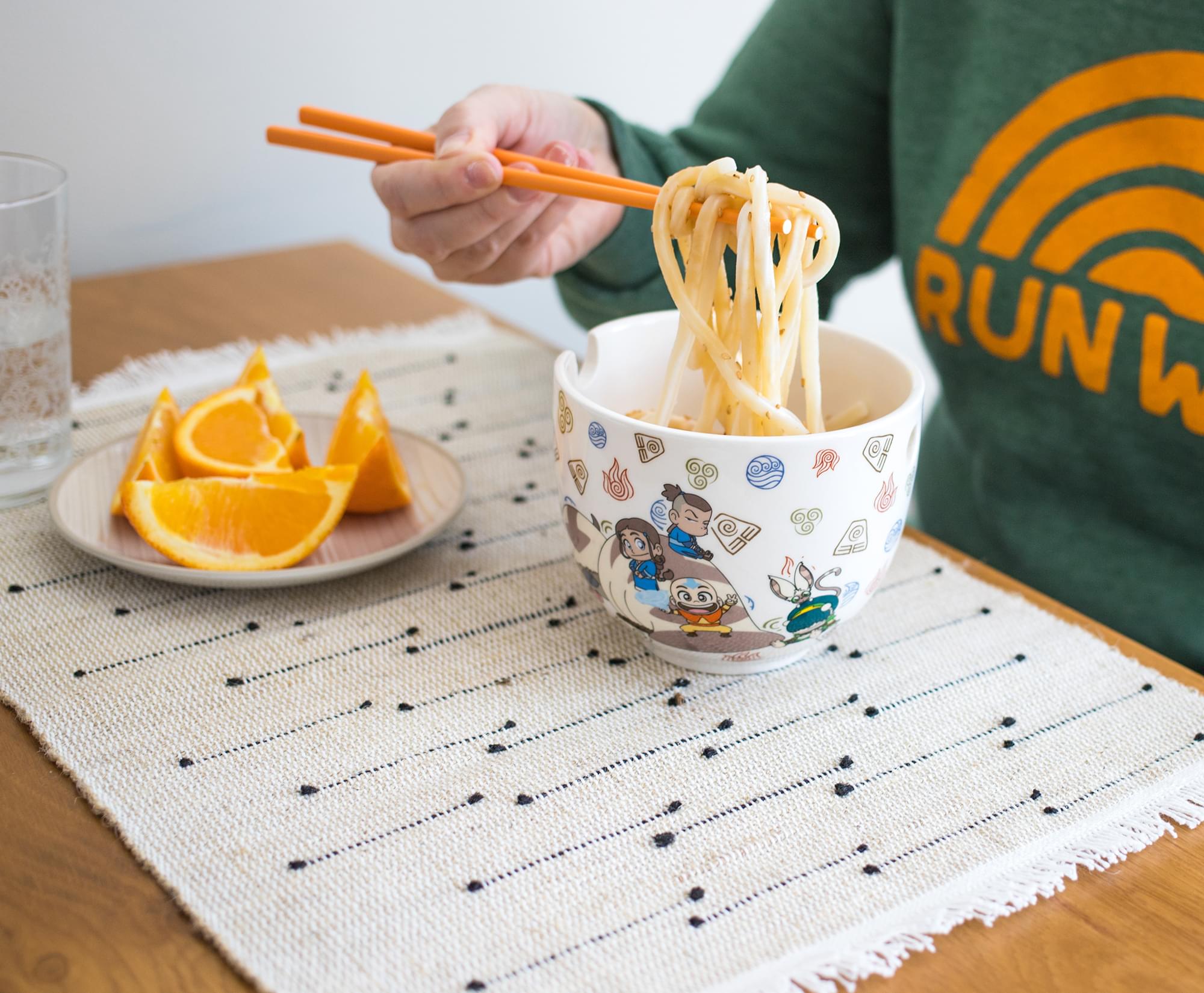 Avatar: The Last Airbender Japanese Dinner Set | 18-Ounce Ramen Bowl, Chopsticks
