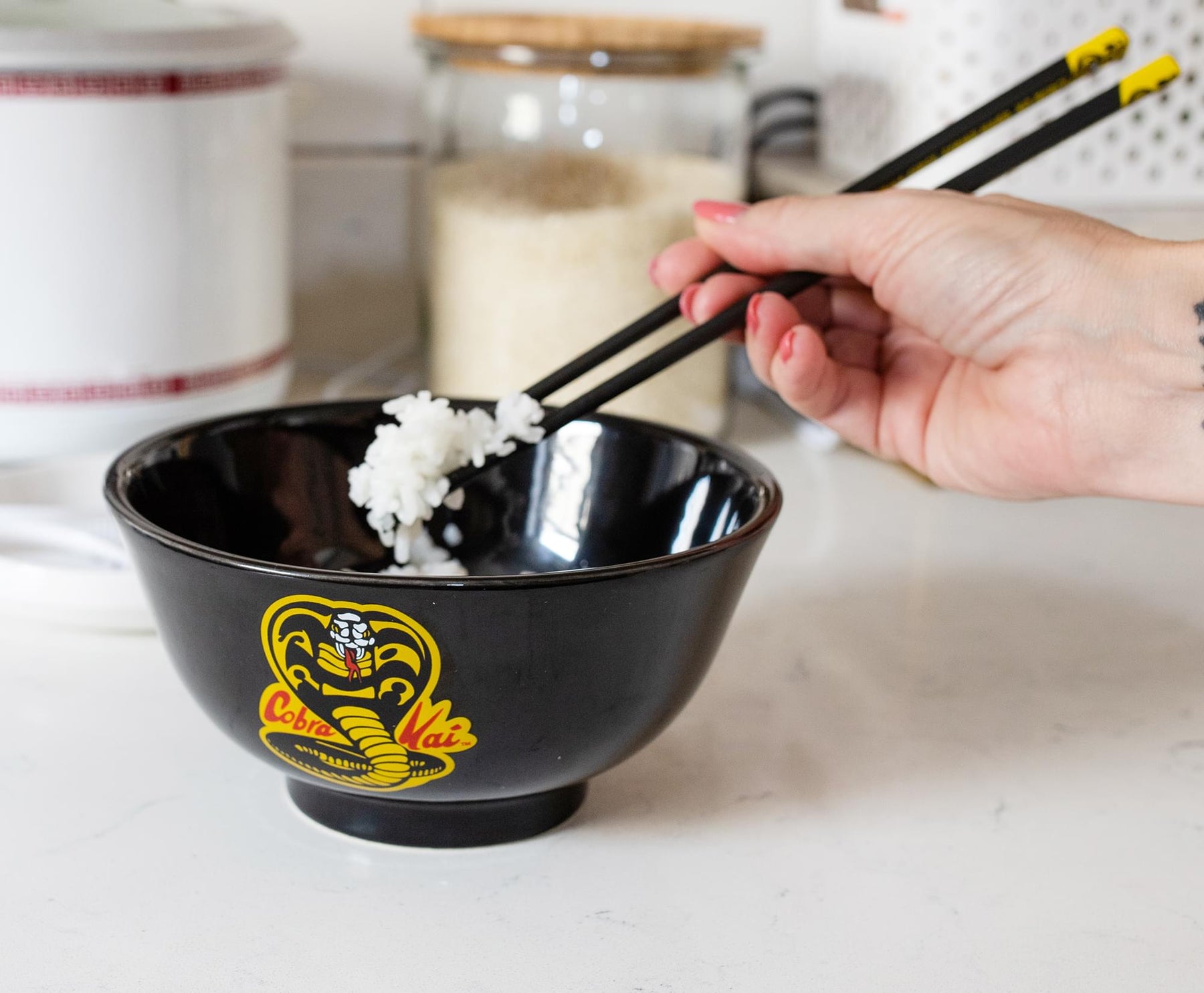 The Karate Kid Cobra Kai and Miyagi-Do 18-Ounce Ramen Bowl Set with Chopsticks
