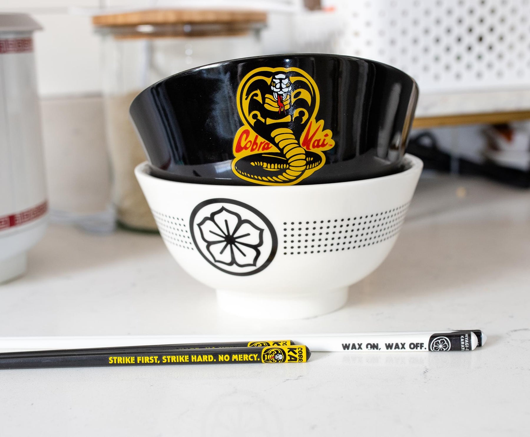 The Karate Kid Cobra Kai and Miyagi-Do 18-Ounce Ramen Bowl Set with Chopsticks
