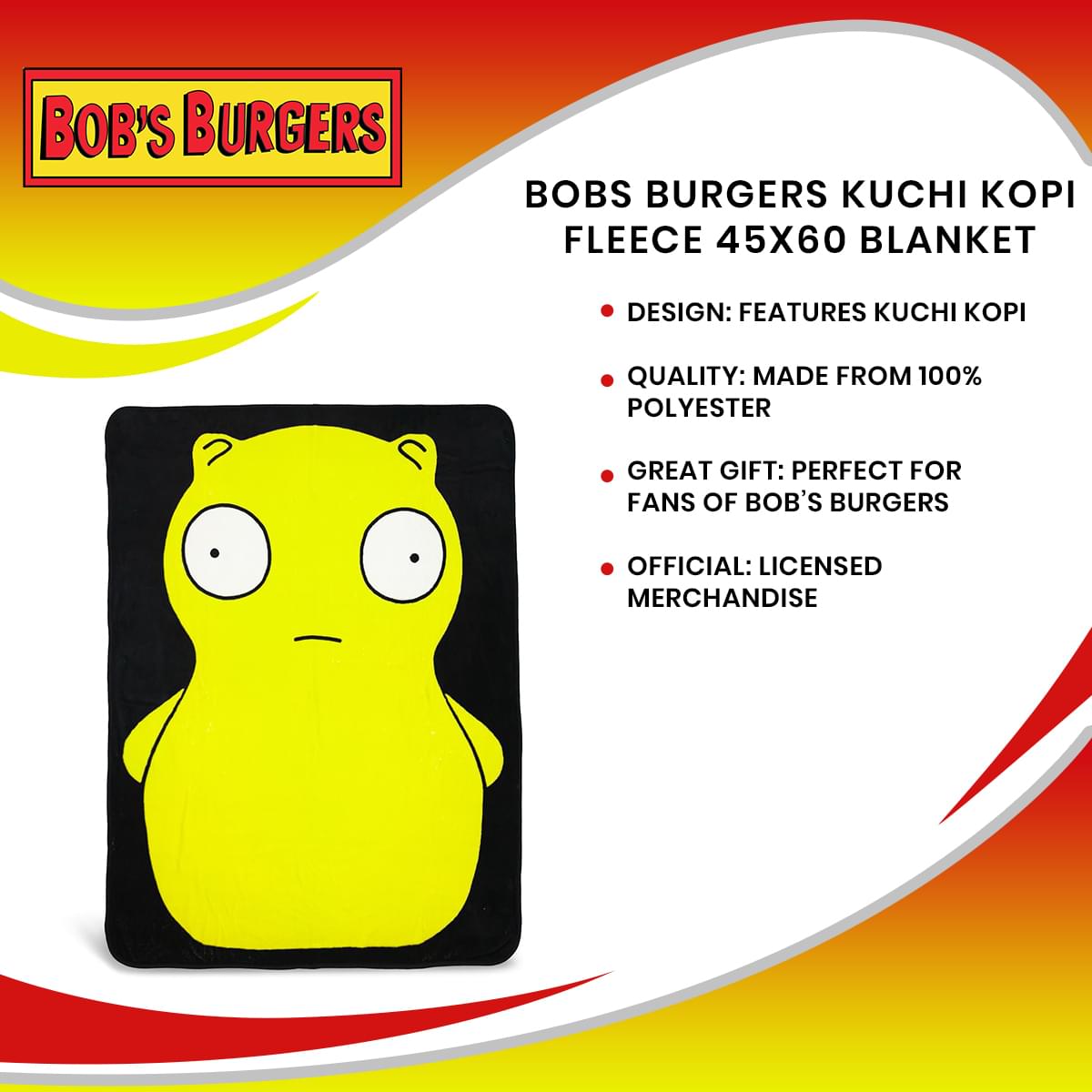  Bob's Burgers Fleece Throw Blanket - Bob, Tina
