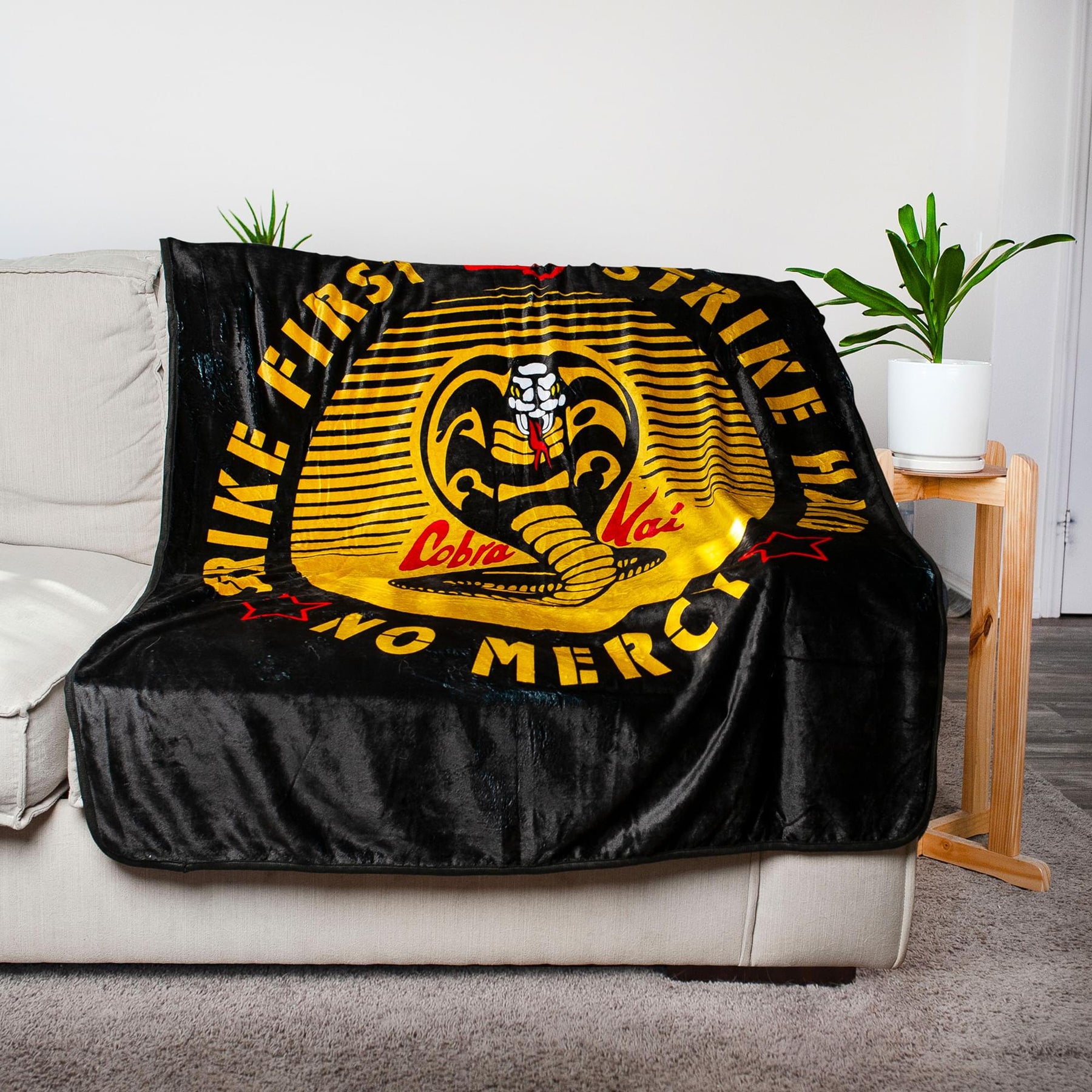 Cobra Kai "Strike First" Fleece Throw Blanket | 45 x 60 Inches