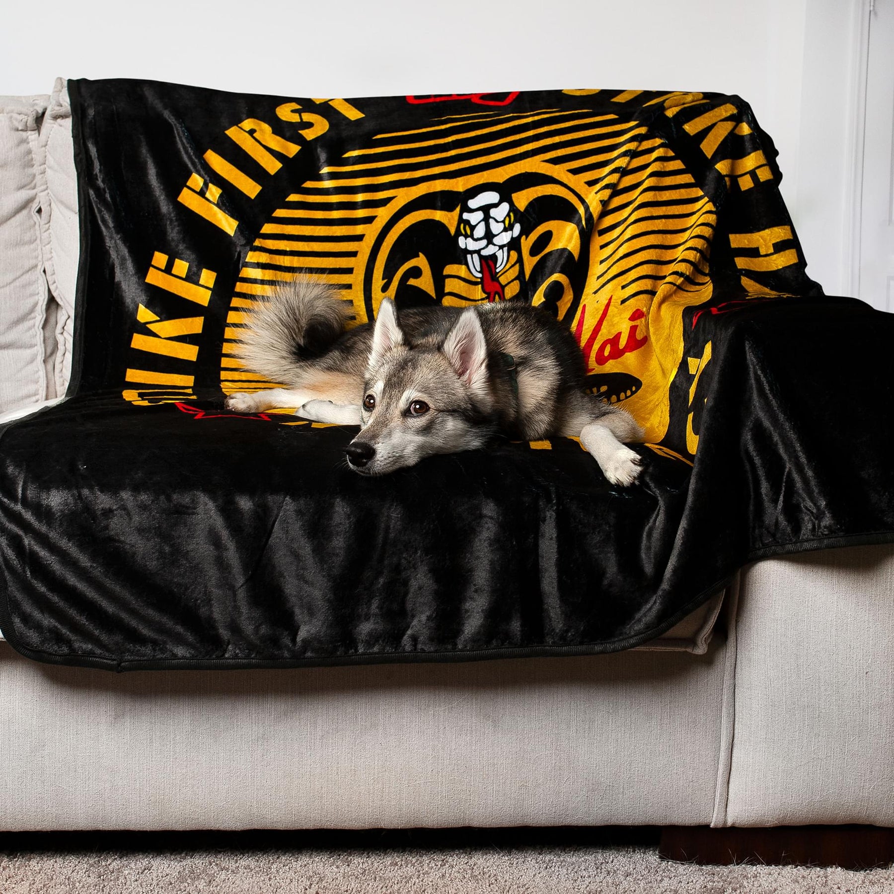 Cobra Kai "Strike First" Fleece Throw Blanket | 45 x 60 Inches