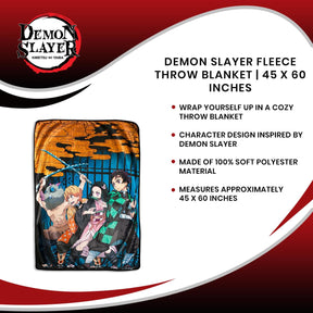 Demon Slayer Fleece Throw Blanket | 45 x 60 Inches