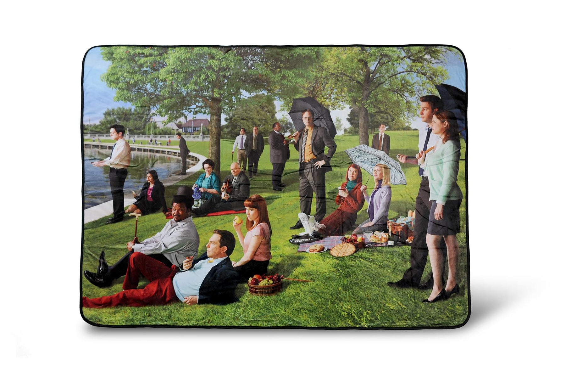 The Office Sunday Afternoon Art Style Fleece Throw Blanket | 60 x 45 Inches