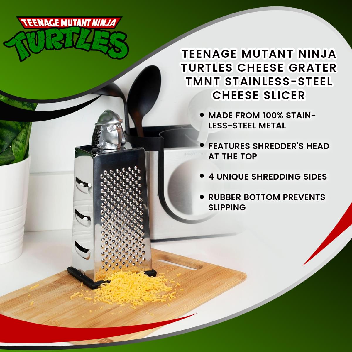 Teenage Mutant Ninja Turtles Cheese Grater | TMNT Stainless-Steel Shredder