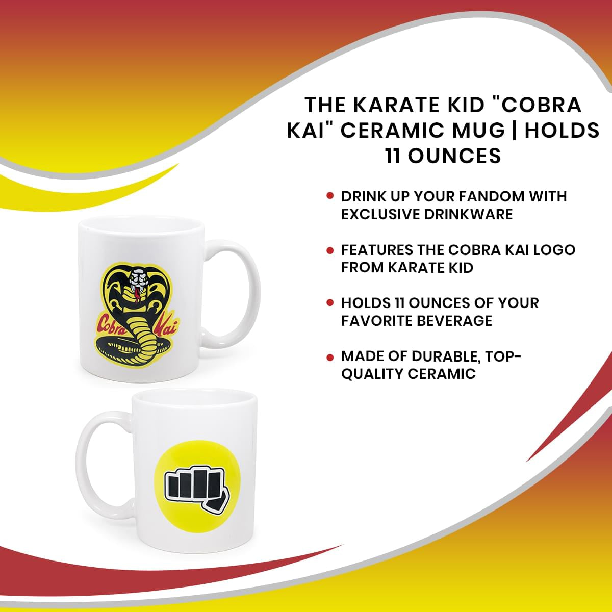 The Karate Kid "Cobra Kai" Ceramic Mug | Holds 11 Ounces