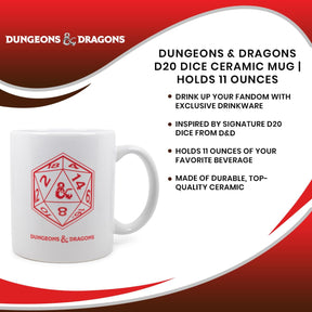 Dungeons & Dragons D20 Dice Ceramic Mug | Holds 11 Ounces